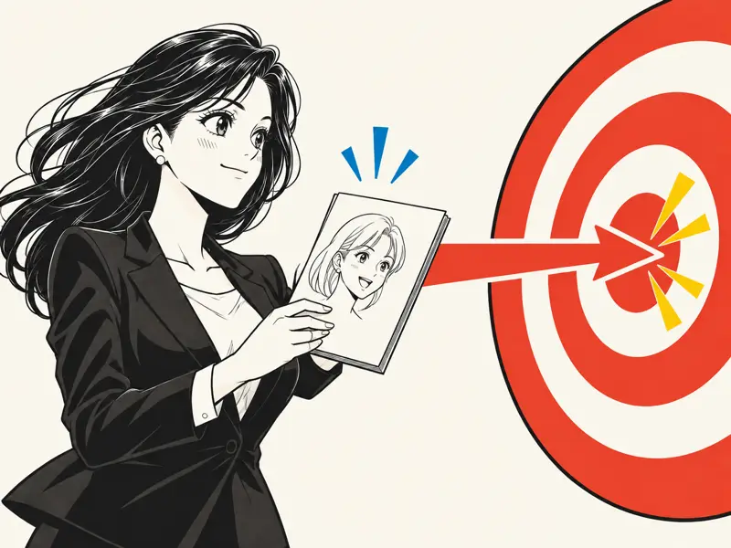 成果というゴールを狙って漫画を設計する様子を描いた1コマ漫画