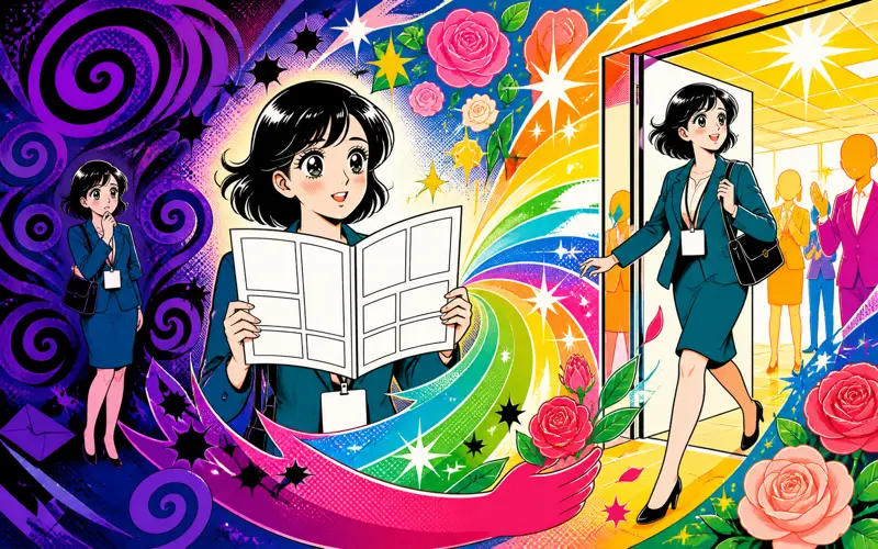 内定者フォローに使われる採用漫画のイラスト