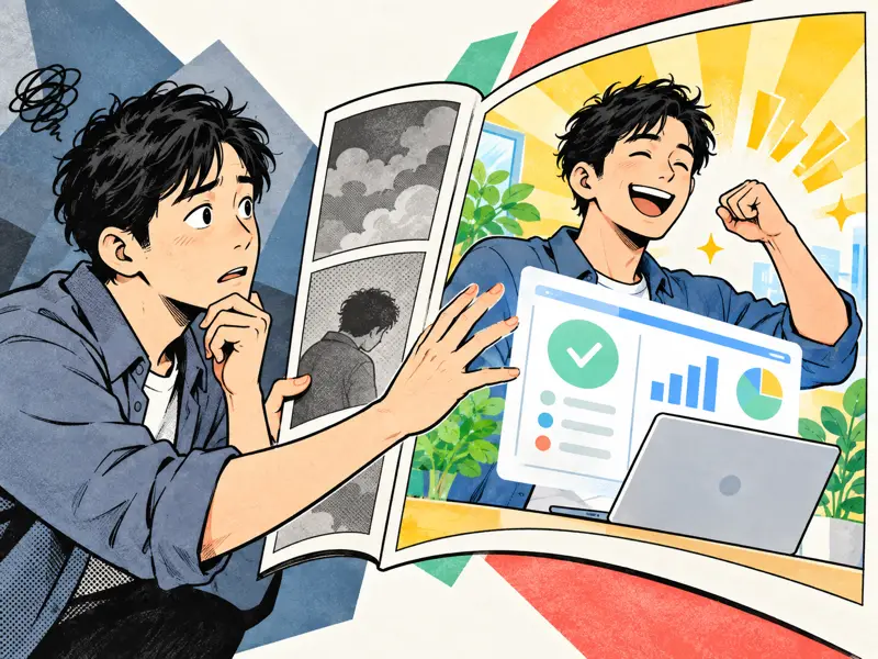 利用シーンを疑似体験させ購買意欲を高めるを描いた1コマ漫画