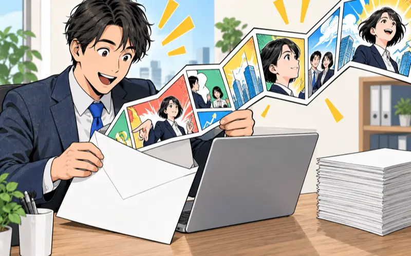 メルマガ・ホワイトペーパーに活用する漫画のイメージ