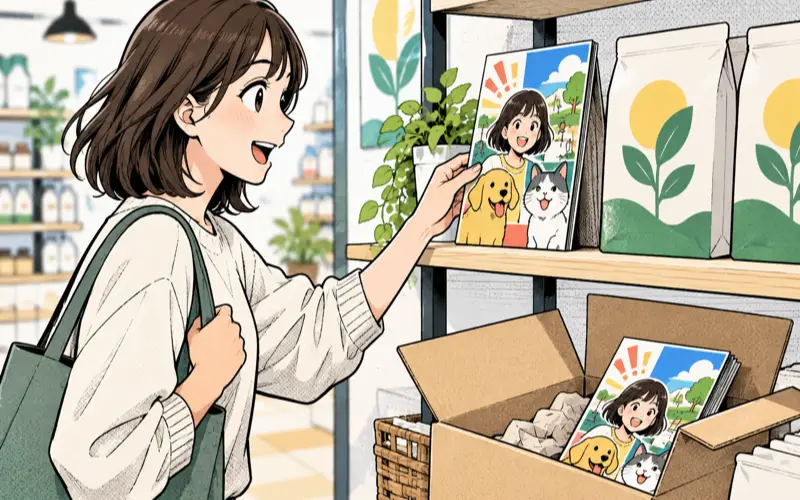 店頭POP・同梱チラシに活用する漫画のイメージ