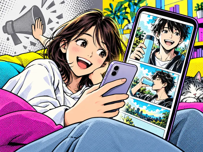 「広告臭」が薄れて最後まで読まれるを描いた1コマ漫画