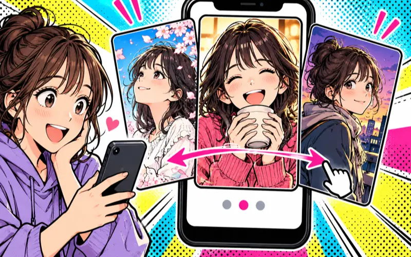 Instagramフィード・ストーリーズに活用する漫画のイメージ