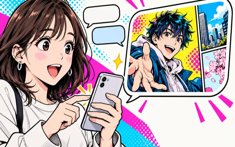 LINE広告・リッチメッセージに活用する漫画のイメージ