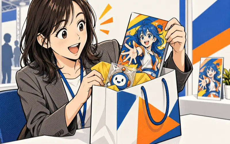 ノベルティに同梱して活用する漫画のイメージ