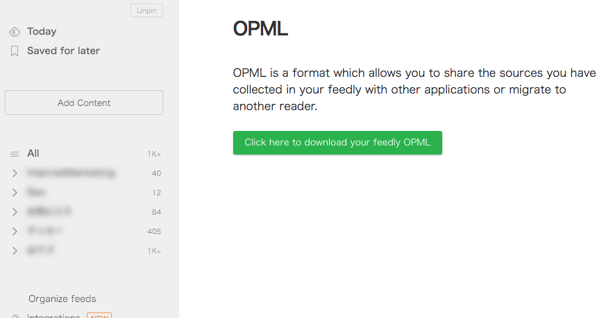 Click here to download your feedly OPML